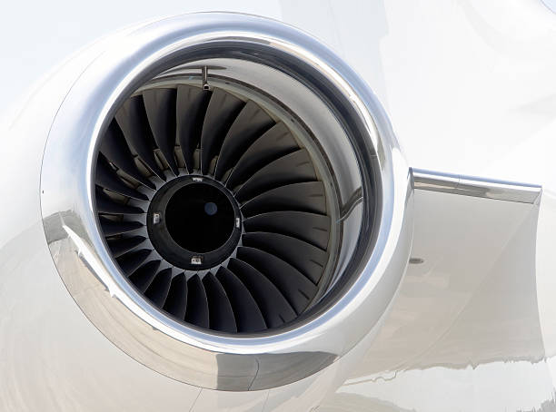 istock Jet engine closeup on a private airplane - Bombardier 506977367
