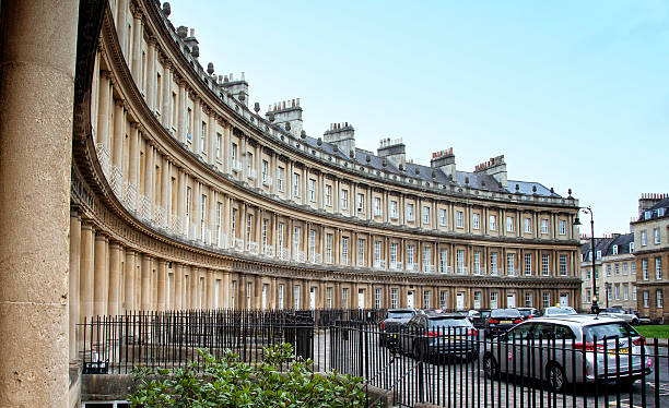 Curves Part of the Circus houses in the city of Bath Somerset. bath england photos stock pictures, royalty-free photos & images