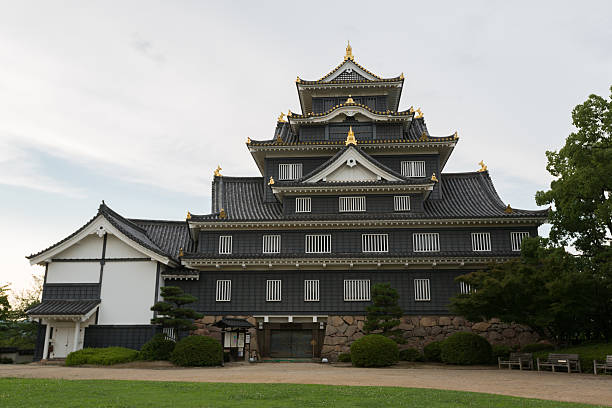 Okayama, Japan - July 19, 2014: Building exterior of Okayama Castle in Okayama, Japan. The castle is the Important Cultural Properties in Japan.