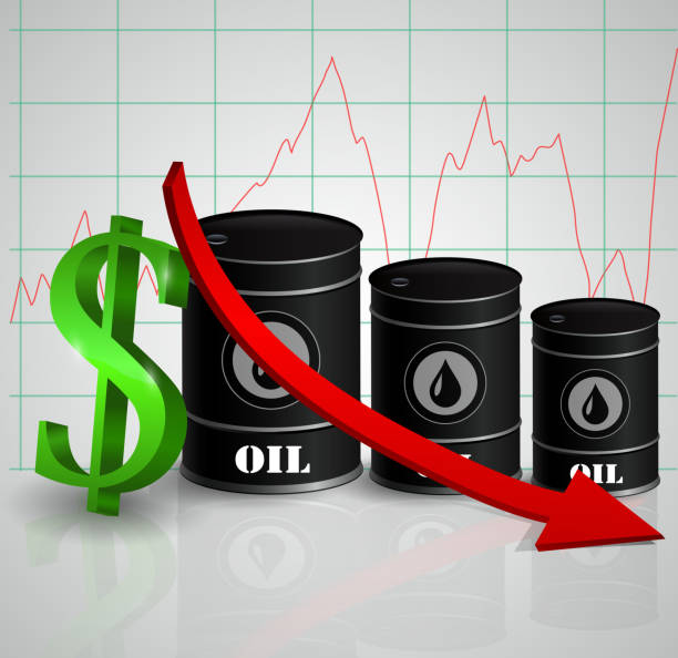 istock Vector illustration of oil barrel with red arrow 506991588