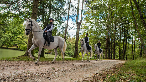 istock Women riding horses 506992812
