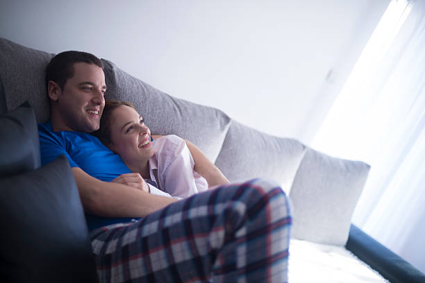istock Lovely couple at home on Valentine's day 506993580