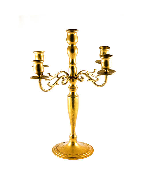 istock Old-fashioned baroque elegant candlestick isolated on white back 506993656