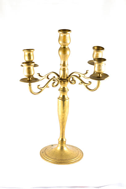 istock Old-fashioned baroque elegant candlestick isolated on white back 506993698