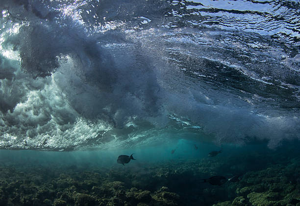 Mare e onde, vista subacquea - foto stock