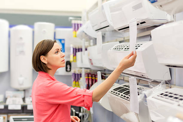 woman buys a air conditioner woman buys a air conditioner hvac