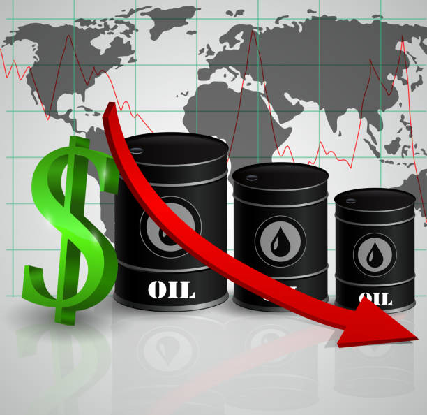 istock Vector illustration of oil barrel with red arrow 506997830