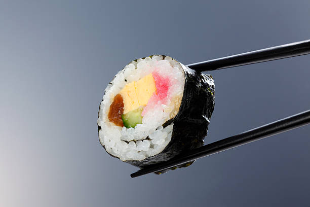 istock Closeup of fresh sushi/rolled sushi 507001506