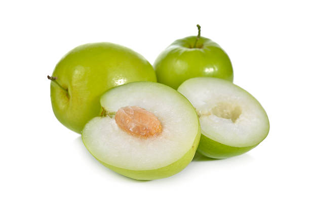 istock whole and half cut fresh Jujube on white background 507001824