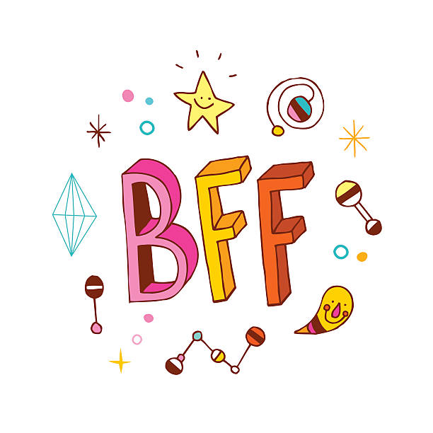 BFF - Best Friends Forever BFF - Best Friends Forever - unique hand lettering design  forever friends stock illustrations