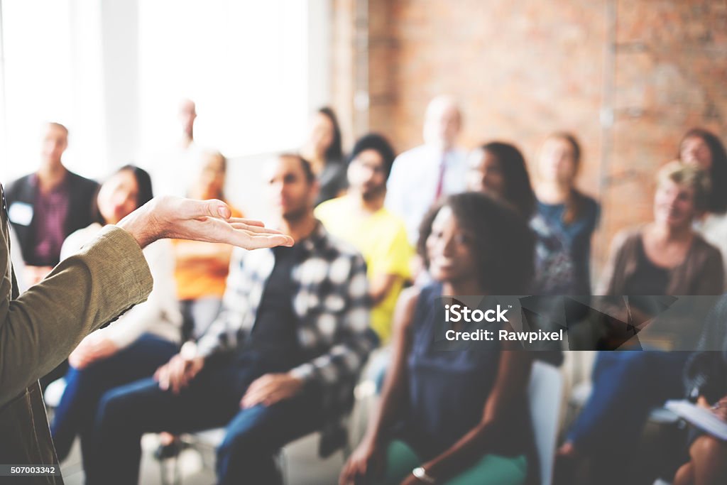 Business Team Seminar Listening Meeting Concept Discussion Stock Photo