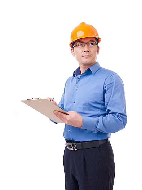 istock asian man with orange safety hat 507004601