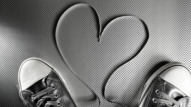 shoe lace heart stock photo