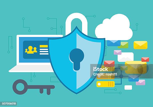 Secure Internet Concept Stock Illustration - Download Image Now - E-Mail, Security, Security System