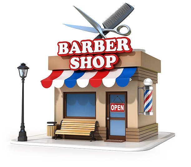 miniature barbershop 3d illustration
