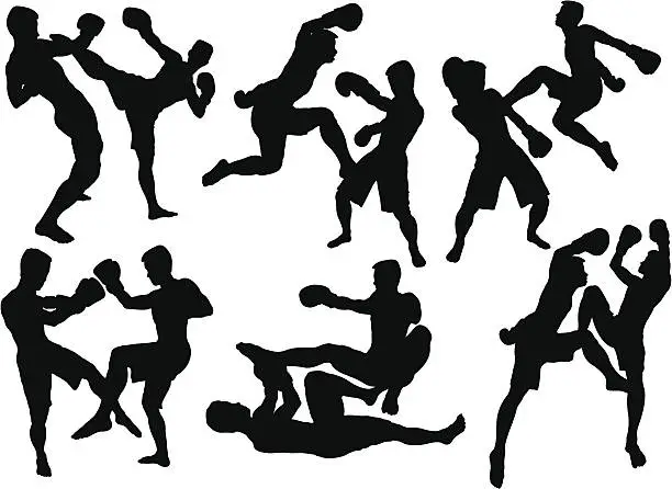 Vector illustration of kick Boxing