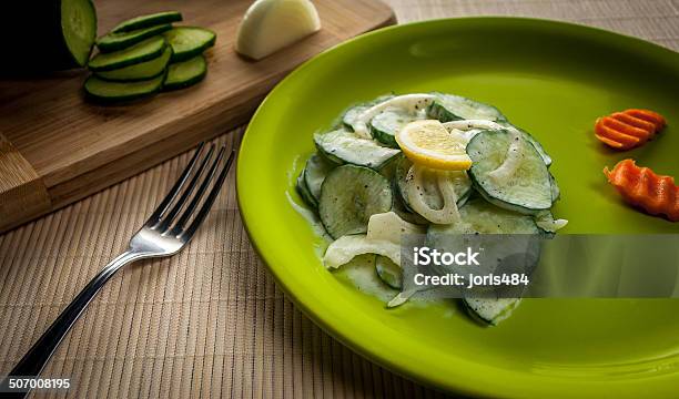 Salad Of Cucumbers Stock Photo - Download Image Now - Appetizer, Carrot, Cream - Dairy Product