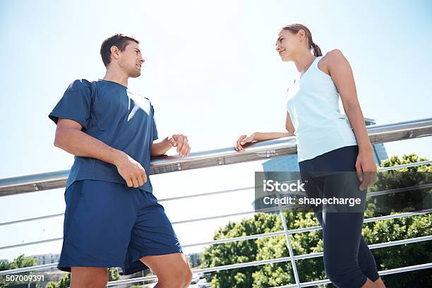 Taking A Break At The Halfway Mark Stock Photo - Download Image Now - 20-29 Years, Active Lifestyle, Adult