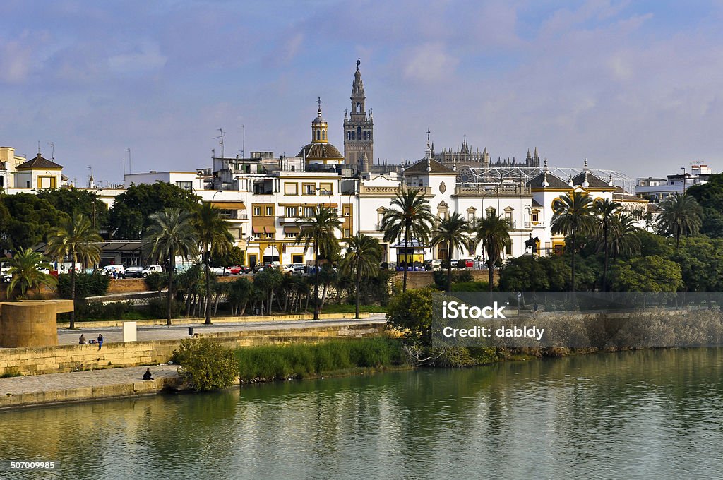 Skyline of Seville Old Town Seville view from Triana district. Andalusia Stock Photo