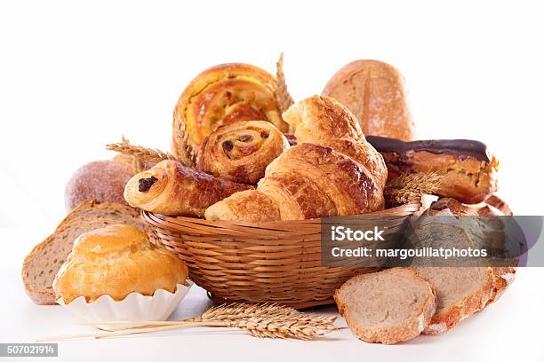 Assorted Croissand And Bread Stock Photo - Download Image Now - Bread, Baked Pastry Item, Bakery