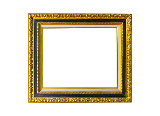 istock Gold vintage frame on white isolated background with clipping pa 507024960