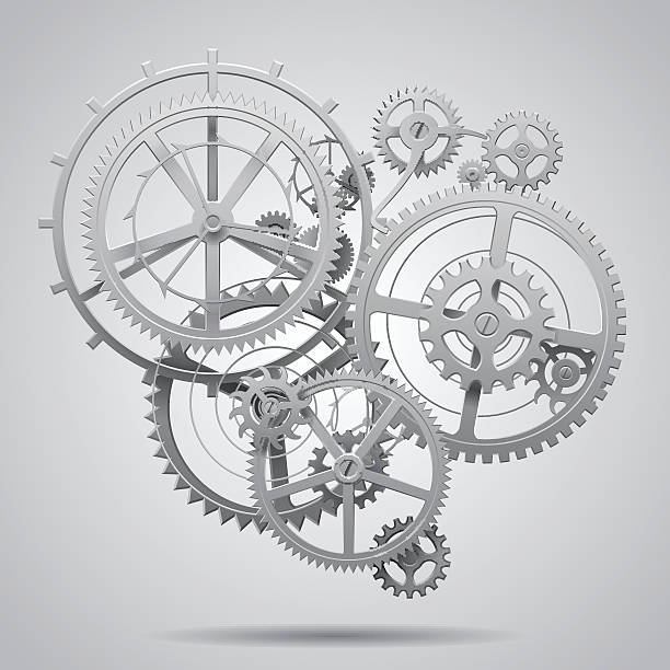 ギアの「ウィールズ」の時計仕掛け - clockworks machine part gear clock点のイラスト素材／クリップアート素材／マンガ素材／アイコン素材