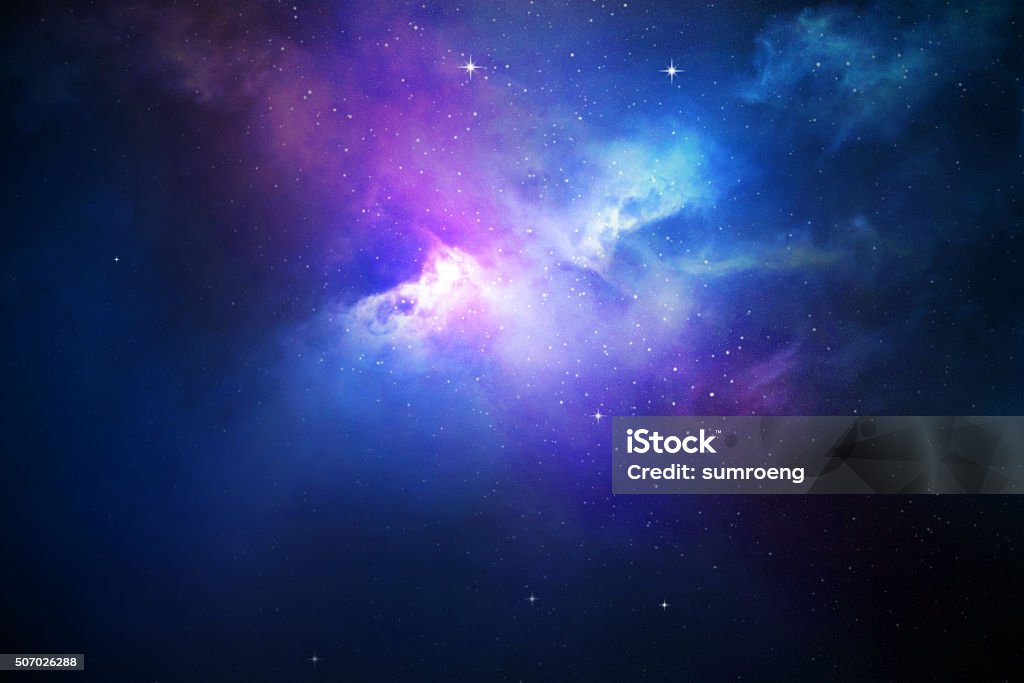 Night sky with stars and nebula Outer Space Stock Photo