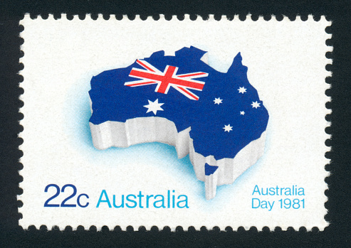 Australia Day Stamp 1981 - 22 cents - Map of Australia XXXL