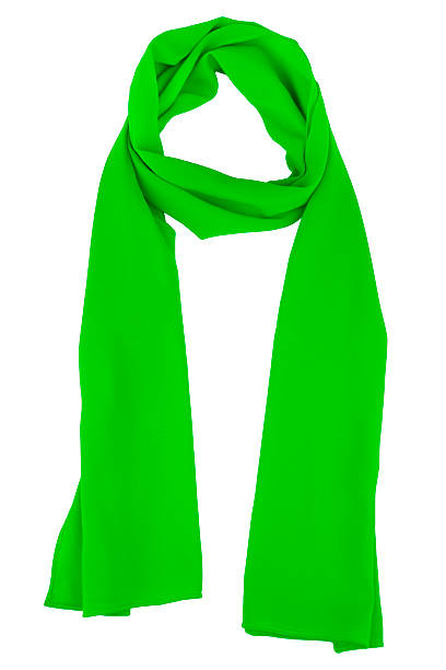 istock Silk scarf. Green silk scarf isolated on white background 507029694