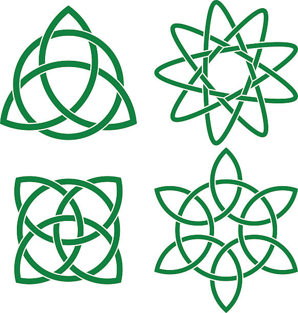 셀틱 매듭 - celtic culture tied knot knotwork celtic knot stock illustrations