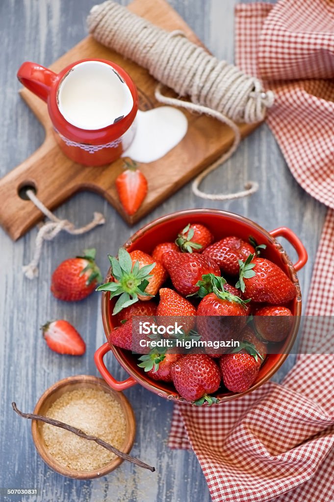 Strawberry and milk Fresh Strawberry and fresh milk Backgrounds Stock Photo