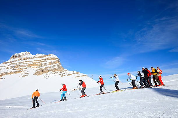 young girl skiing in Andes Mountain Range, Chile