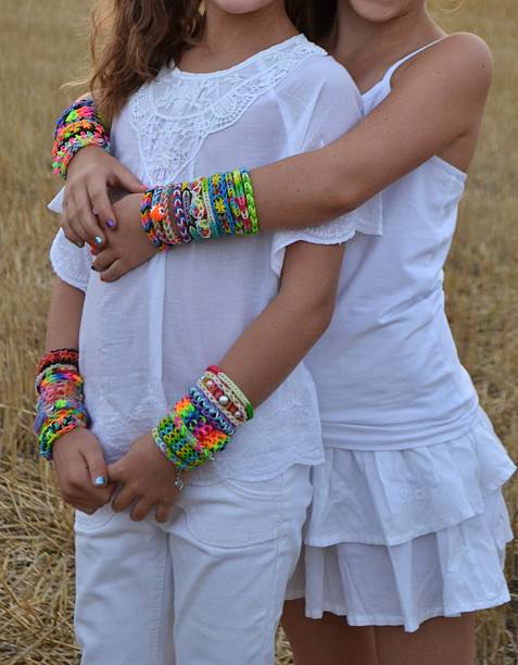 Rainbow loom love stock photo