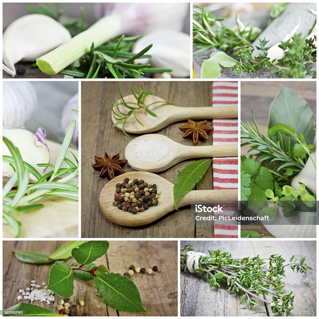 herbs herbs compilation Aromatherapy Stock Photo