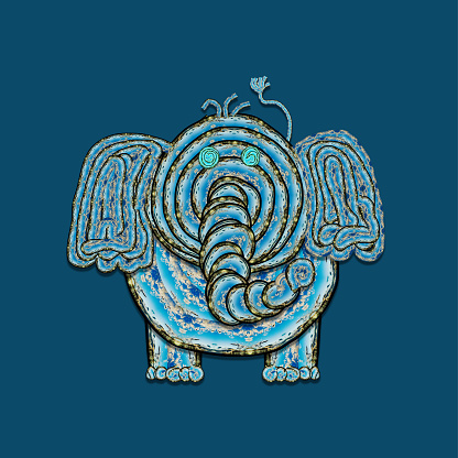 Abstract elephant drawing