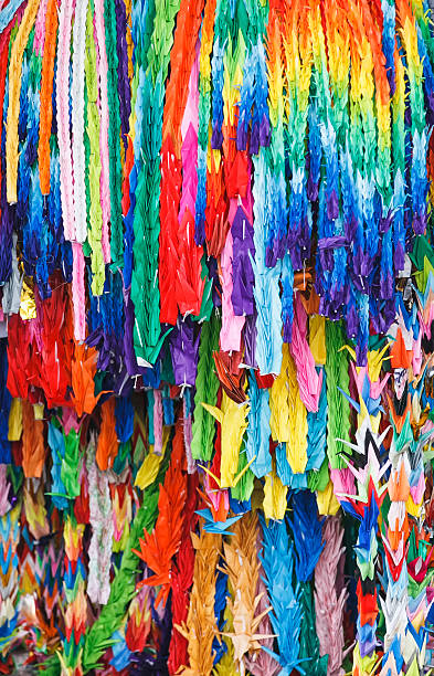 istock Origami cranes paper fold colourful background 507033668