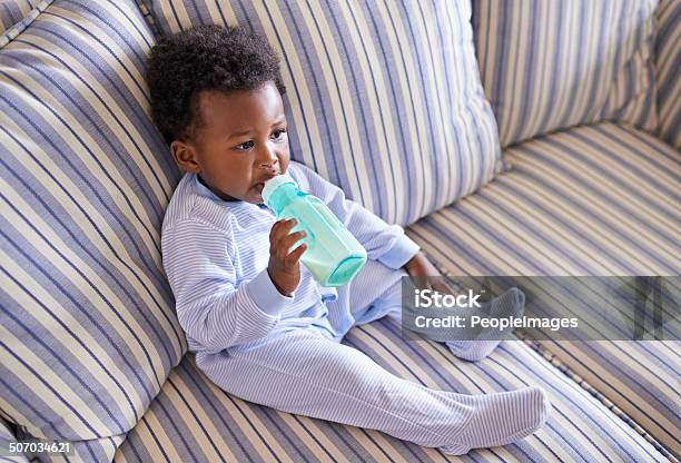 Nice This Is The Way To Relax Stock Photo - Download Image Now - Baby - Human Age, Bottle, Holding