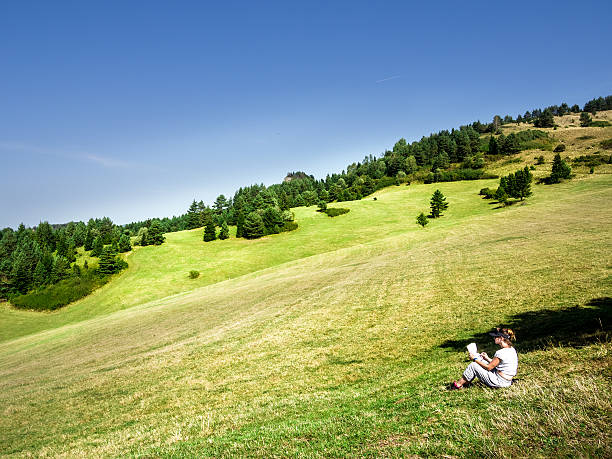 istock Woman artist working outdoors on hillside 507034804