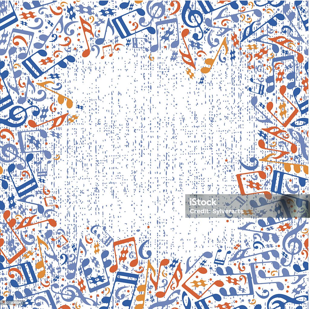Music Notes Railing Texture Musical Notes Frame With Grunge Texture Stock Illustration - Download ...