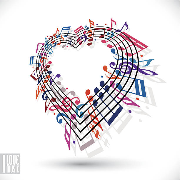 istock I love music concept. Heart with musical notes and clef. 507035045