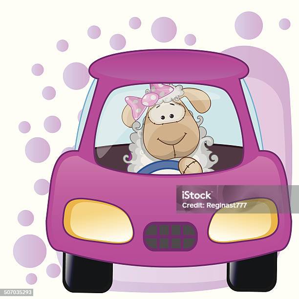 Sheep Girl In A Car Stock Illustration - Download Image Now - Adult, Animal, Animal Body Part