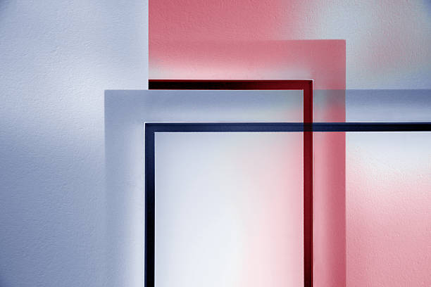 istock Double exposure photo of transparent doors. Material design with frames. 507035766