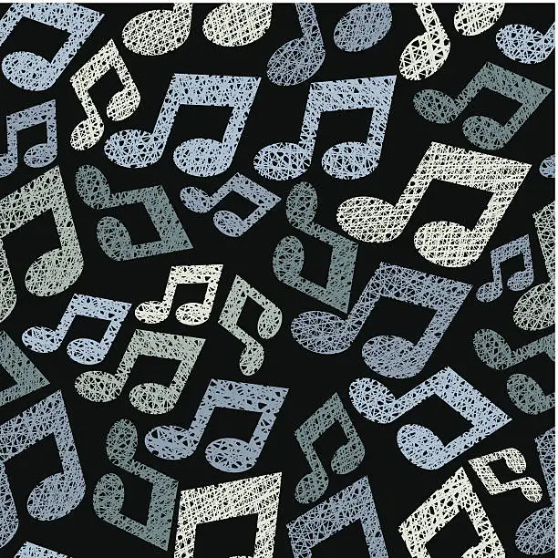 Vector illustration of Music theme seamless pattern with notes, vector background