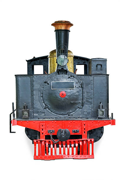 istock Old steam locomotive on white 507036504