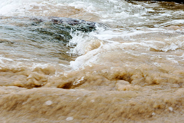 istock Waves washing onto wet Sandy rock Beach 507036758