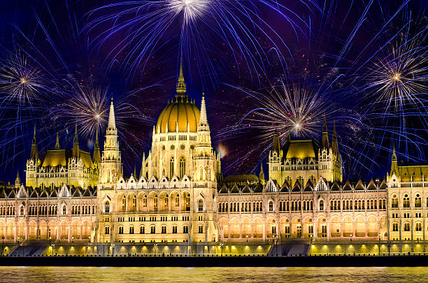 budapest - budapest parliament building night hungary 뉴스 사진 이미지