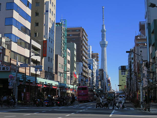 istock Japanese Down Town with Tokyo Sky Tree 507036998