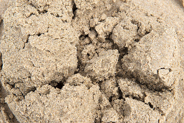Top view of a sand castle stock photo