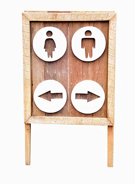 Toilet woodboard symbolism Female and Male