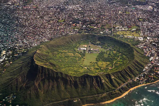 Photo of The Amazing Crater of Diamond Head, Honolulu, Oahu, Hawaii.